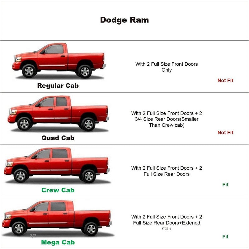 Darodcar in-Channel Car Window Visor Rain Guards Vent Deflectors for 09-18 Dodge Ram 1500 Crew Cab, 2010-2024 Ram 2500 & 3500 Crew & Mega Cab, 2019-2023 Ram 1500 Classic Crew Cab Dark Smoke - Image 2